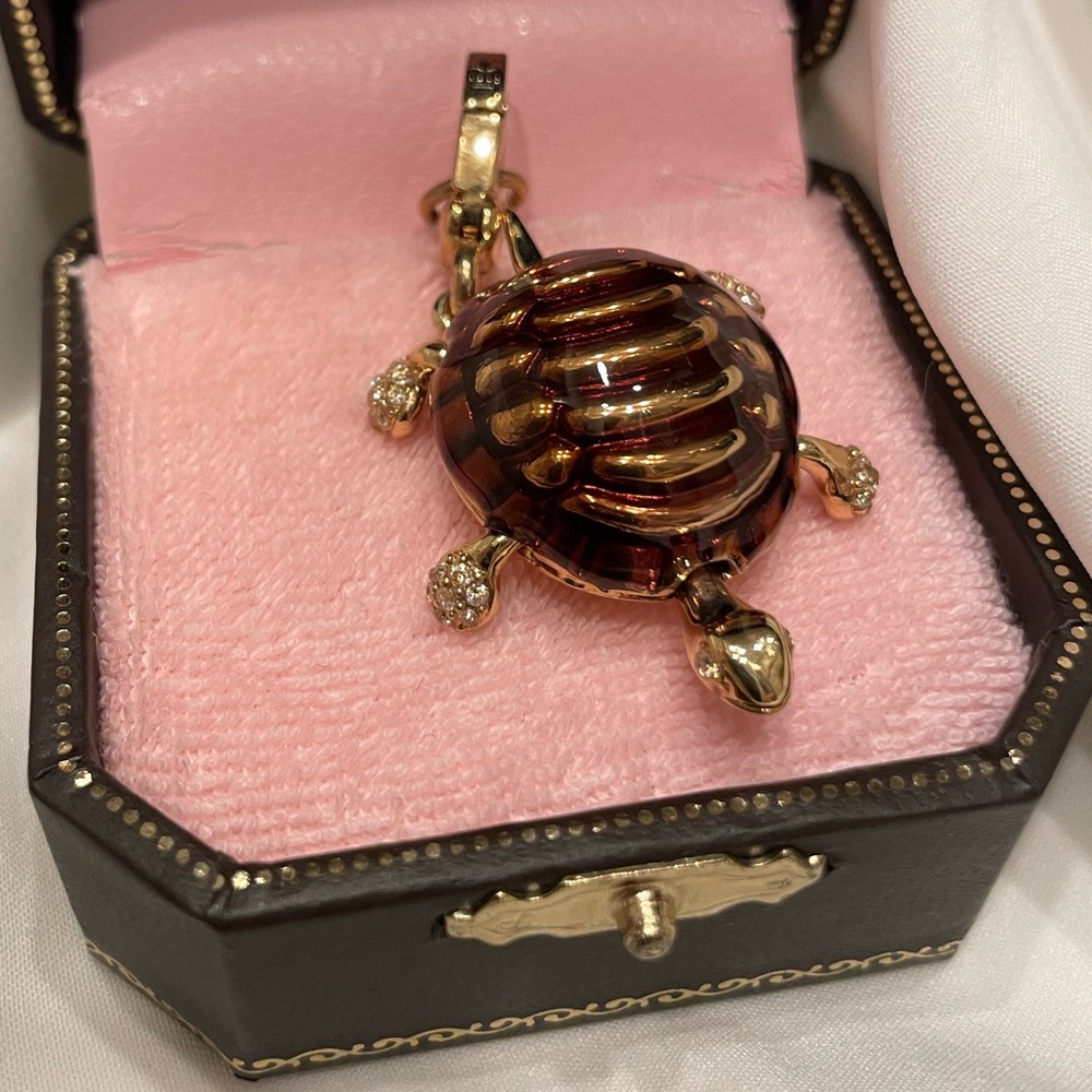 NWT Vintage JUICY COUTURE SEA TURTLE / TORTOISE Rhinestone Gold Charm Y2K